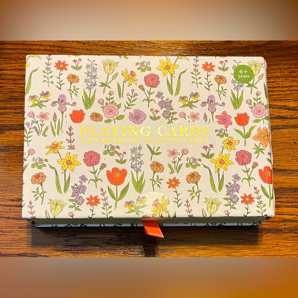 Casey Krimmel 2 Decks of Floral Artwork Playing Cards in Decorative Case - NEW